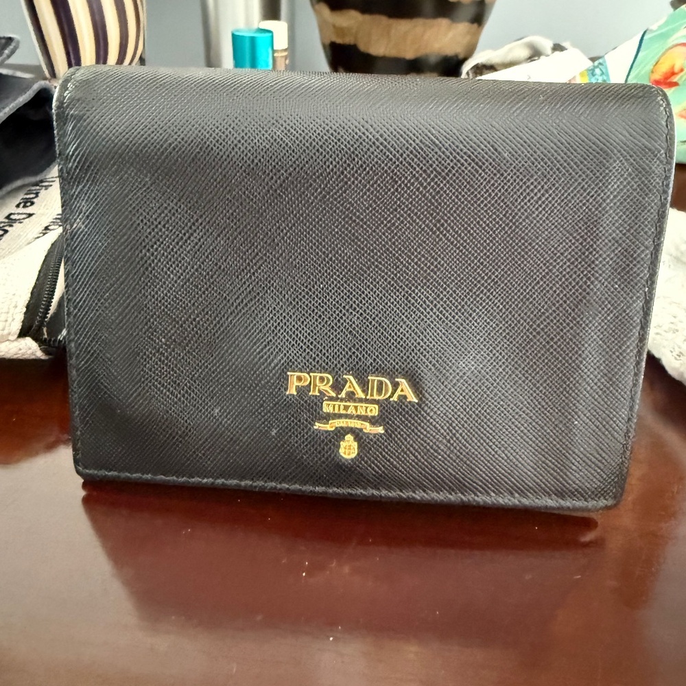 Prada Leather Wallet in Black